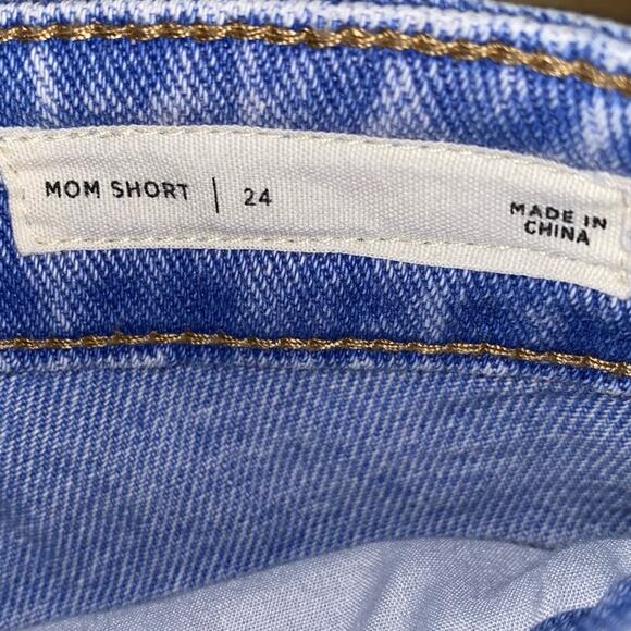 PacSun Mom Shorts 24 High Rise Denim Cuffed Blue Jean Shorts - Picture 4 of 5